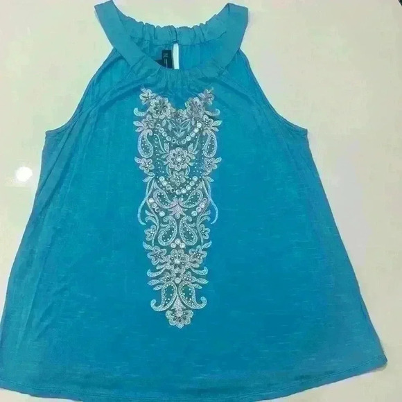 INC 2XL beautiful A-Line Knit top with mirrored jewels. Item# AT - Picture 1 of 9